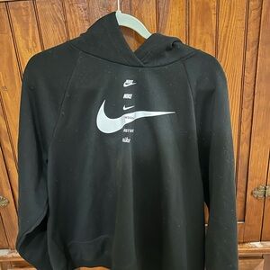 Nike Black Hoodie with White Logo